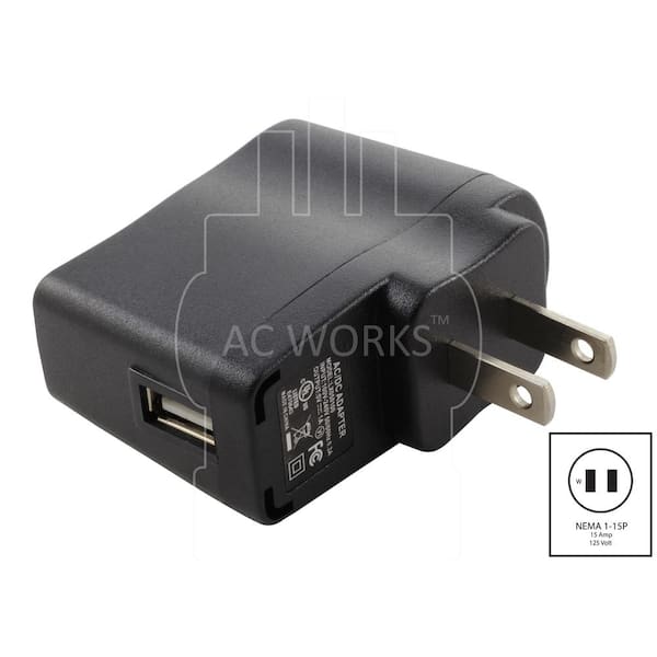 AC WORKS AC Connectors Household USB and 1 Amp Charger AD227-40 - Home Depot