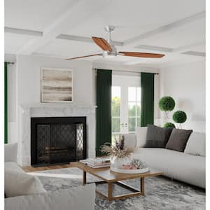 Graceful 54 in. Indoor Integrated LED Brushed Nickel Global Ceiling Fan with Remote for Living Room and Bedroom