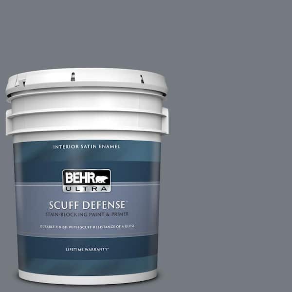 BEHR ULTRA 5 gal. #N510-5 Liquid Mercury color Extra Durable Satin Enamel Interior Paint & Primer