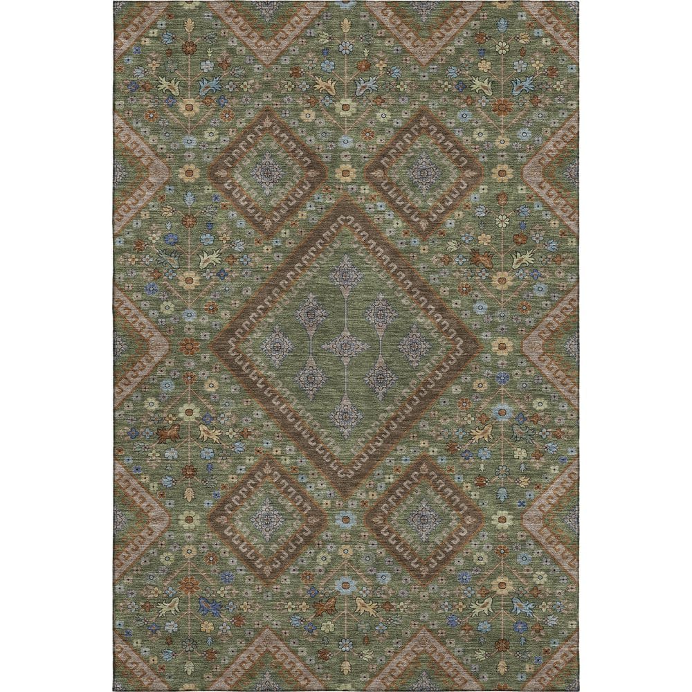 Mayfield Premium Machine Washable Abstract AMF2459 Olive 9 ft. x 12 ft. Area Rug price history on PriceWatchPro