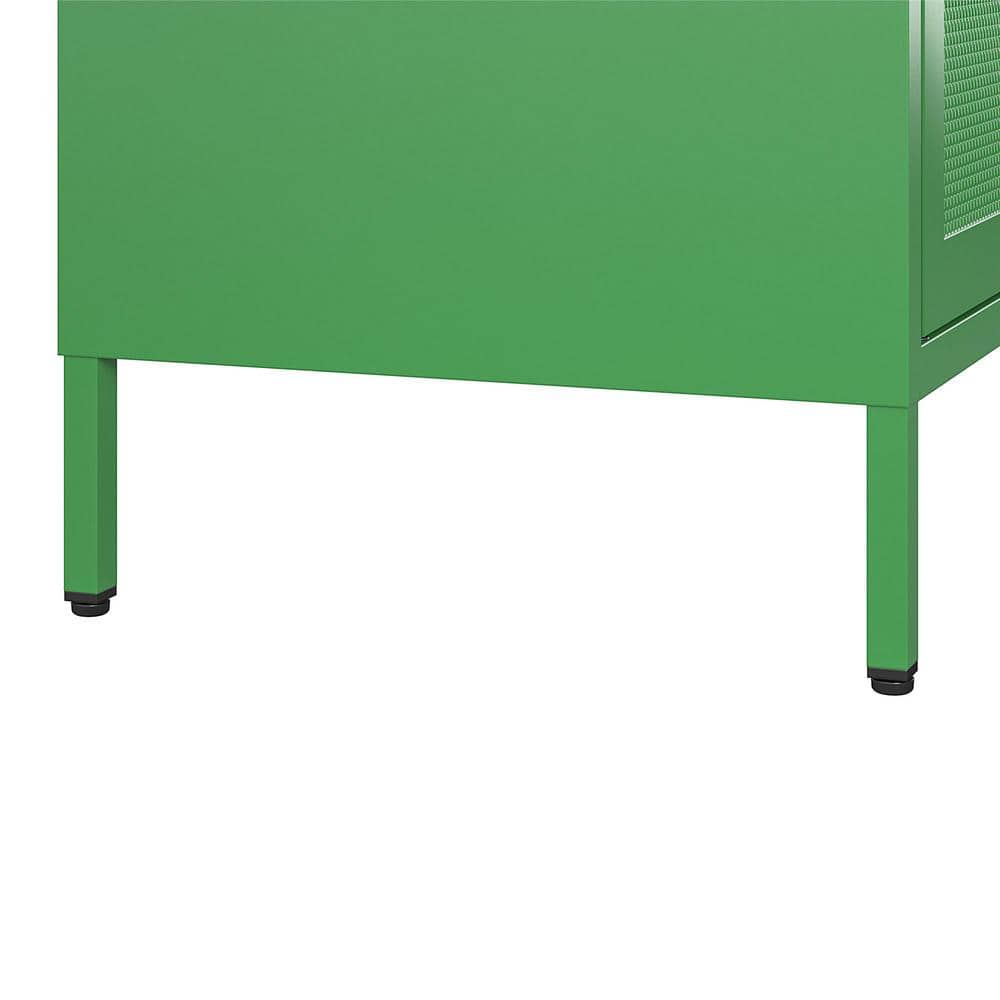 Kelly Green Metal Locker Style Bathroom Cabinet with Adjustable Shelves