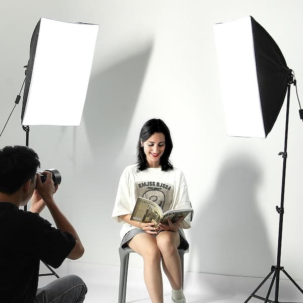 Softbox Lighting Kit, 20 in. x 28 in. Professional Softbox with 30 W 5500K LED Bulbs, Close to Natural Daylight