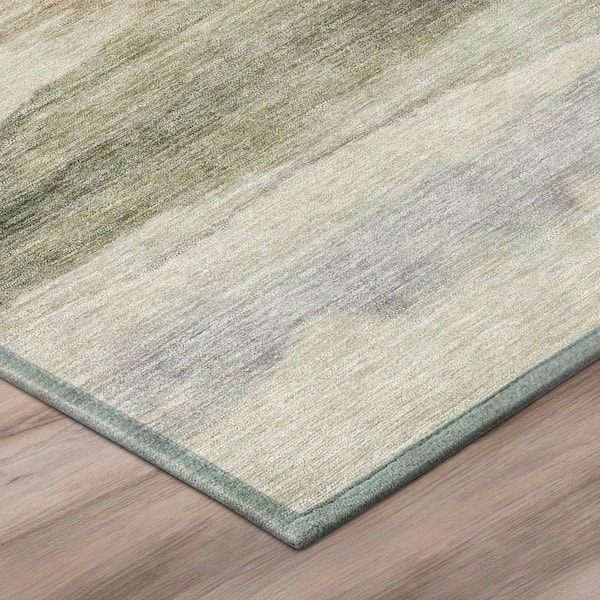 Chantille Machine Washable Indoor/Outdoor Abstract ACN3008 Olive 5 ft. x 7 ft. 6 in. Area Rug