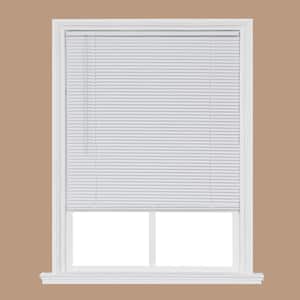 White Cordless 1 in. Room Darkening Vinyl Mini Blind 22-1/2 in. W x 64 in. L