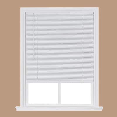 24x48 in White Aluminum Mini Blind Cordless Room Darkening Privacy Window Shade 
