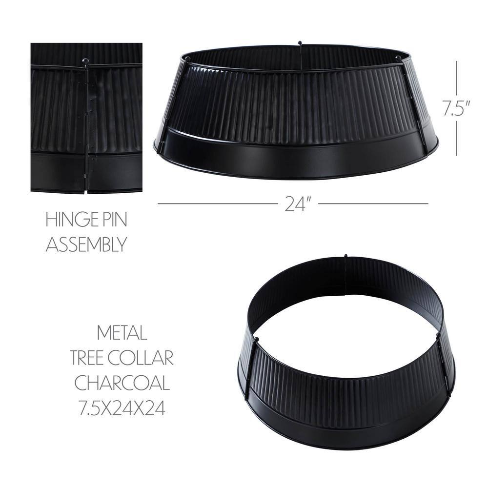 Charcoal Metal Christmas Tree Collar 7.5x24x24