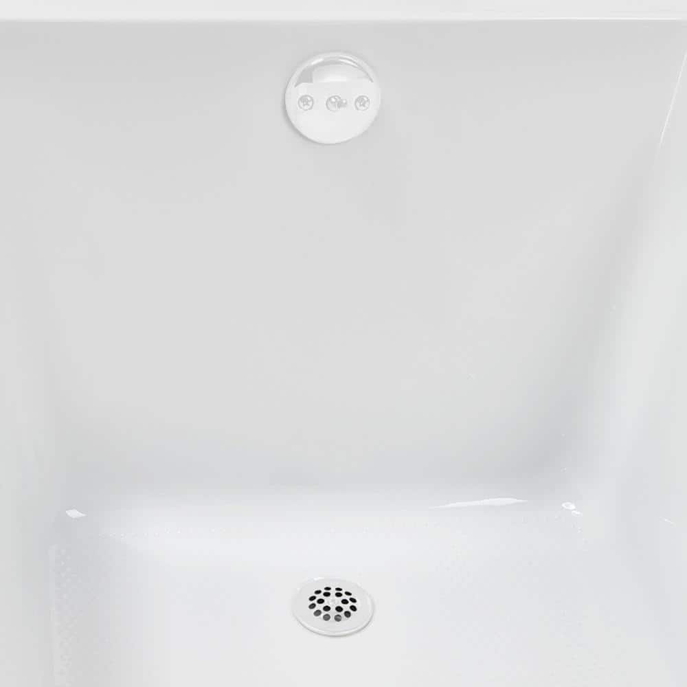 60" x 32" Glossy White Acrylic Soaking Drop-In Bathtub
