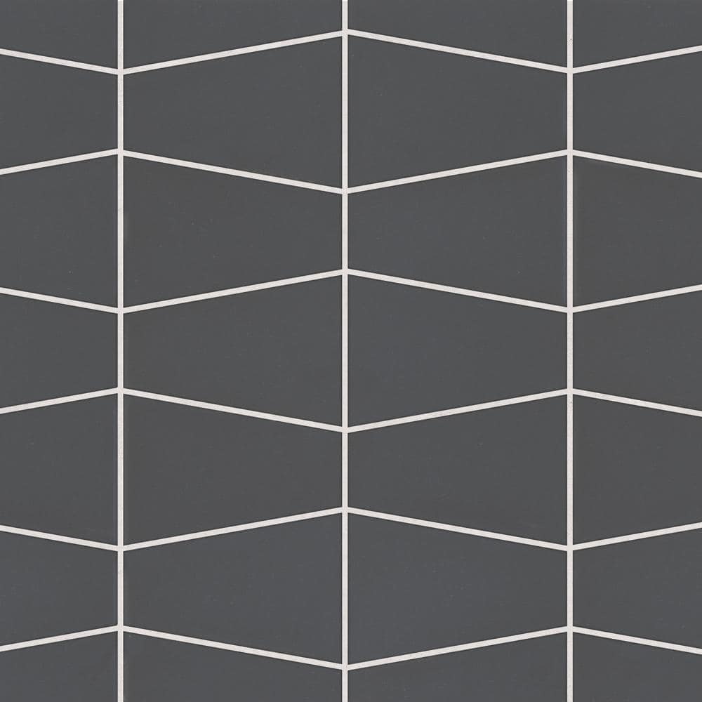 Sample-Marin 4 in. x 5 in. Matte Black Sea Porcelain Mosaic Tile price history on PriceWatchPro