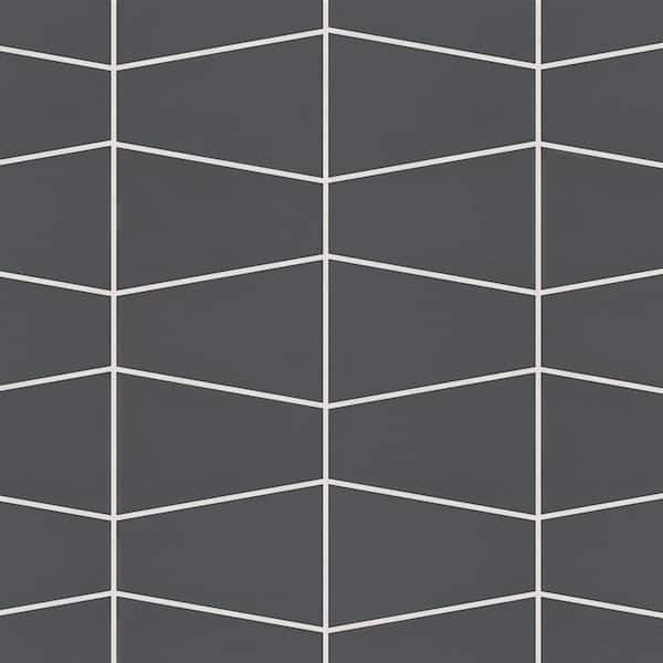 Bedrosians Sample-Marin 4 in. x 5 in. Matte Black Sea Porcelain Mosaic Tile