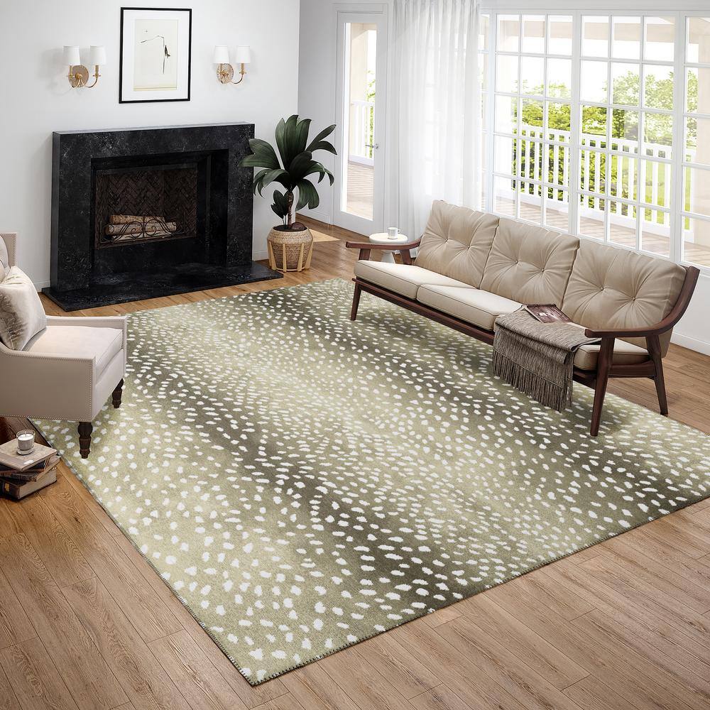 Safari Fawn Animal Print Washable Chenille Runner Rug