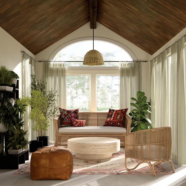 KICHLER Raffiana 1-Light Black Boho Shaded Kitchen Hanging Mini Pendant Light with Rattan Shade