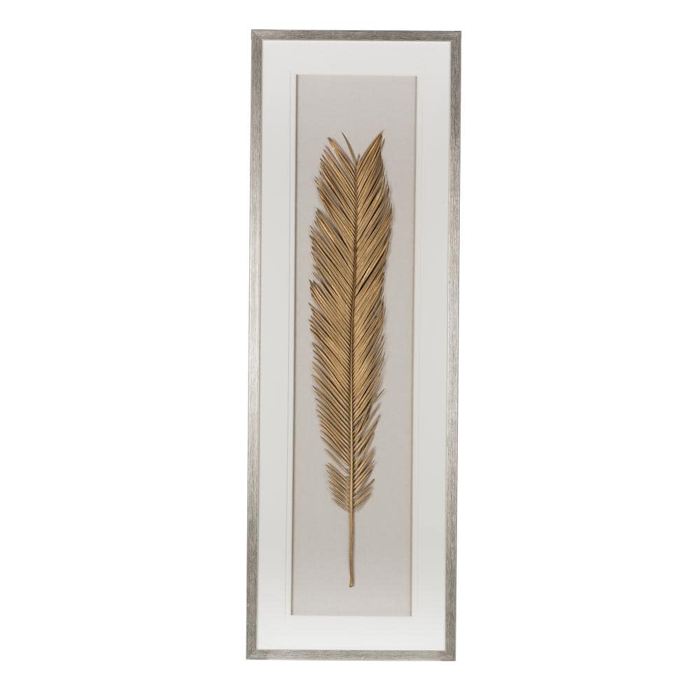 Afoxsos 16 in. x 47 in. Gold Leaf Framed Wall Art, Wall Decor for ...