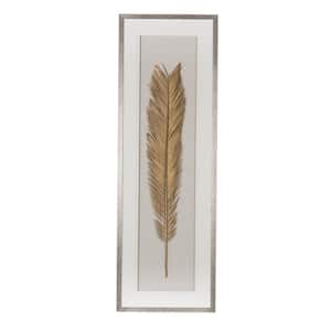 16 in. x 47 in. Gold Leaf Framed Wall Art, Wall Decor for Living Room Dining Room Office Bedroom Wooden Wall Art