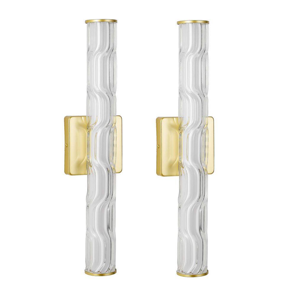 Vein Modern 2-Light Gold Dimmable Wall Sconce with Crystal Shade price history on PriceWatchPro