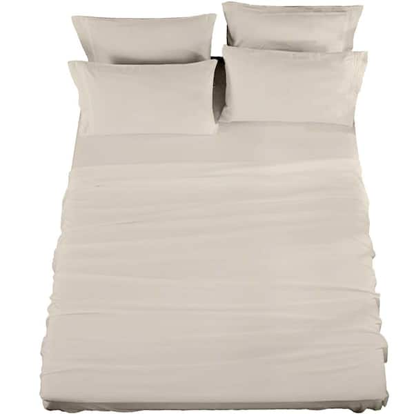 Unbranded 4-Piece Sheet Set, Microfiber, Beige, Queen Sheet Set