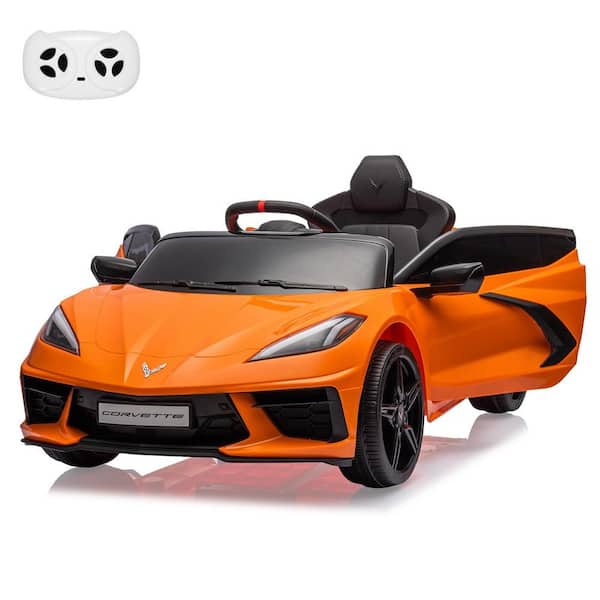 Garvee 12V Kids Ride on Car Licensed Corvette Toddles Electric Sports Car Toy with Remote Control, Orange