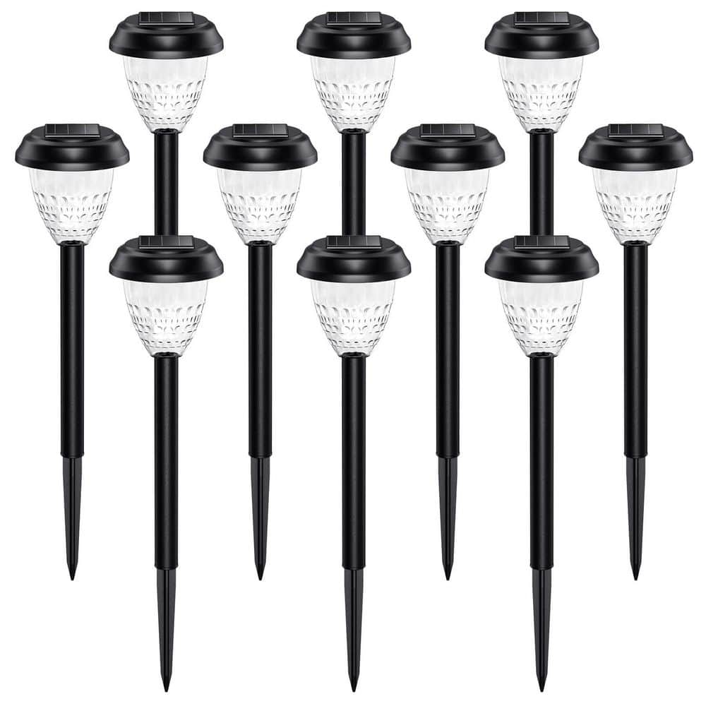 16 in. Solar Powered Waterproof Outdoor LED Pathway Lights Decorative Auto On Off Dusk to Dawn 10-Pack price history on PriceWatchPro