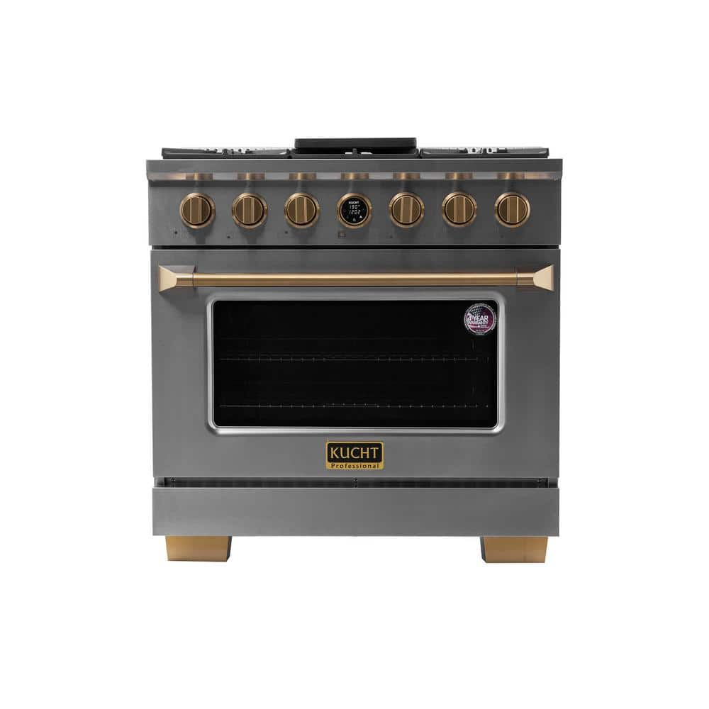 Kucht 36 in. 5.2 cu.ft. 6-Burners Dual Fuel Range Natural Gas in ...