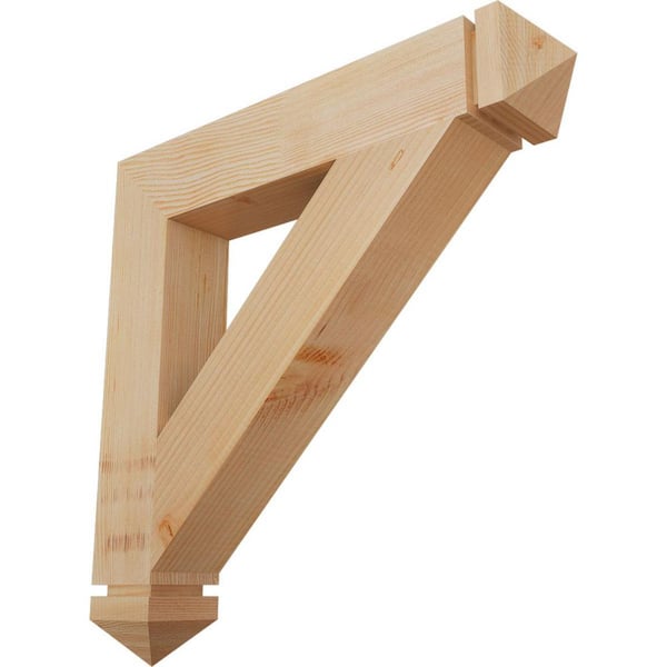 Ekena Millwork 3.5 in. x 24 in. x 24 in. Douglas Fir Traditional Arts and Crafts Smooth Bracket