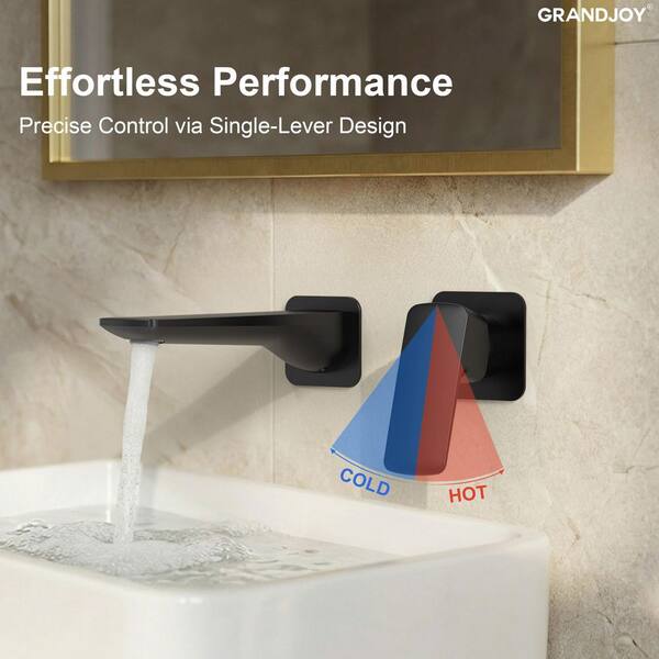 GRANDJOY Wall-Mounted Single-Handle Waterfall Vanity Sink Faucet