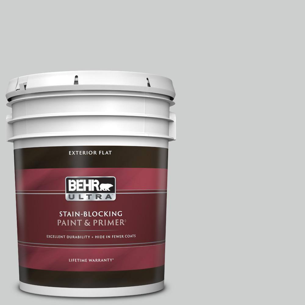 BEHR ULTRA 5 gal. 760E2 Manhattan Mist Flat Exterior Paint & Primer