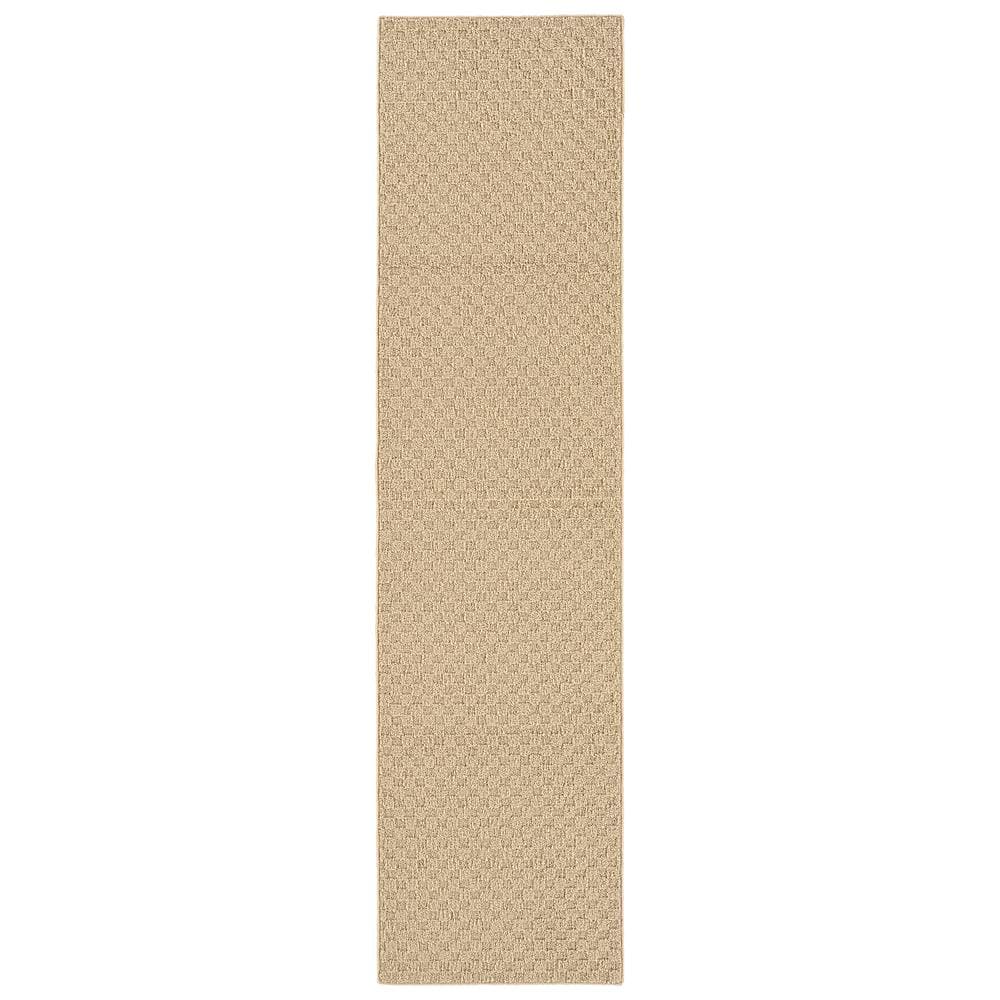Garland Rug Town Square Tan 2 ft. x 8 ft. Geometric Runner Rug ...