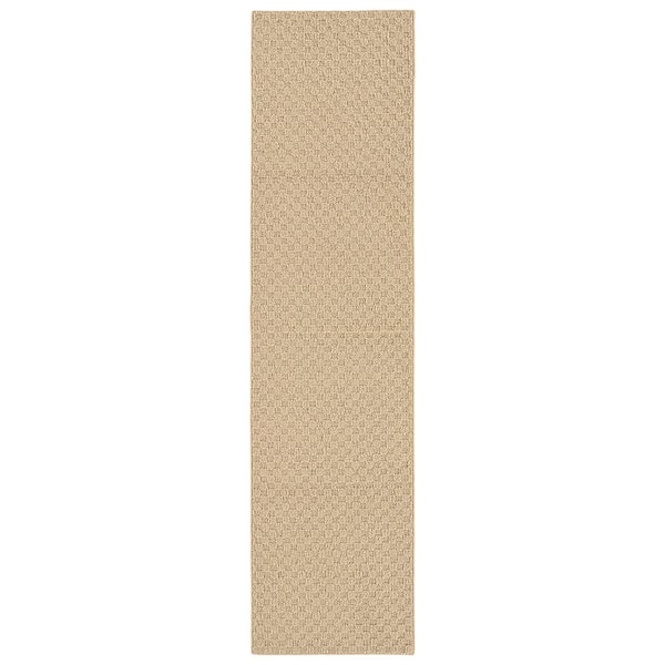 Town Square Tan 2 ft. x 8 ft. Geometric Runner Rug