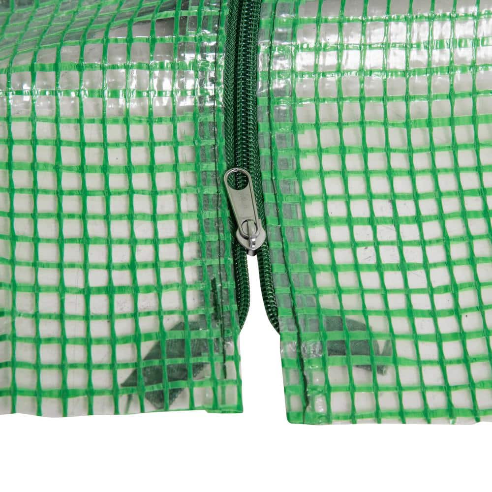 Outsunny Green Portable Mini Greenhouse with Zipper Doors