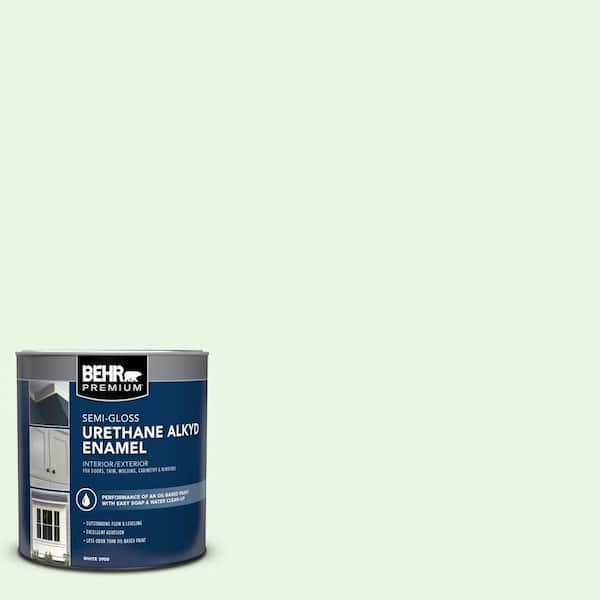 BEHR PREMIUM 1 qt. #430A-1 Mint Hint Semi-Gloss Enamel Urethane Alkyd Interior/Exterior Paint