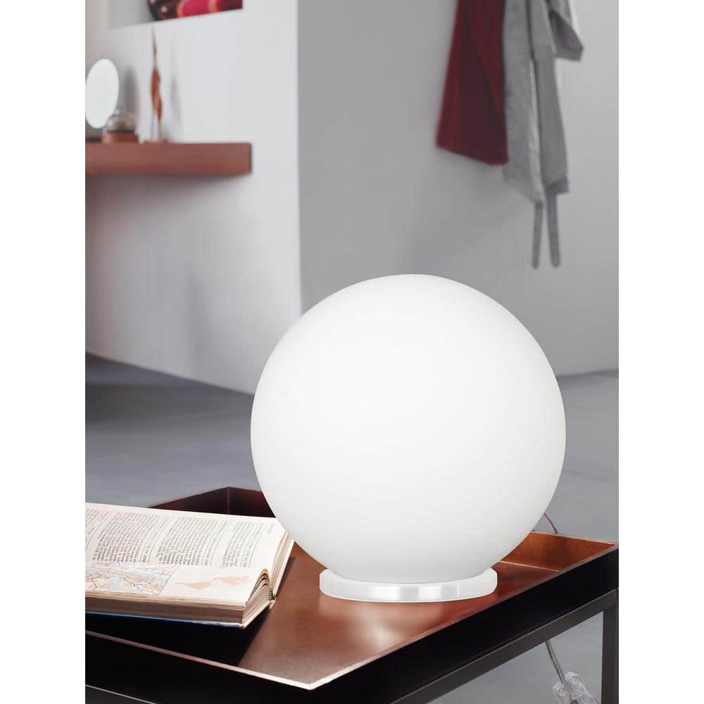Rondo 8'' White Opal Glass Globe Table Lamp