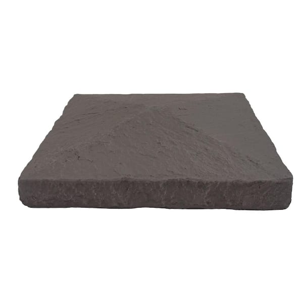 13.5 in. x 13.5 in. Coffee Faux Stone Peaked Pillar Cap Siding