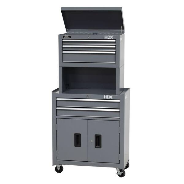 HDX 26 in. 5-Drawer Tool Chest and Cabinet Combo with Riser
