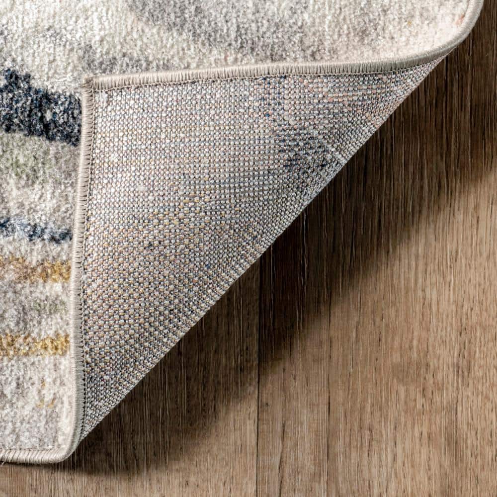 Abstract Multicolor Machine Washable Indoor Area Rug