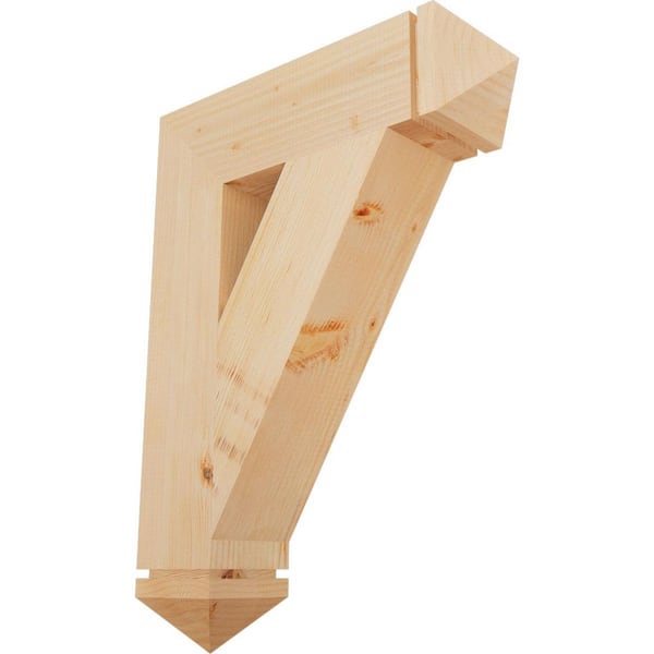 Ekena Millwork 5.5 in. x 32 in. x 24 in. Douglas Fir Traditional Arts and Crafts Smooth Bracket