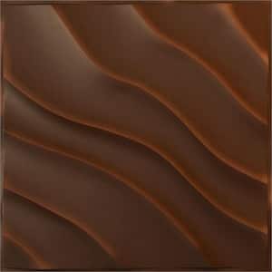 19 5/8 in. x 19 5/8 in. Modern Wave EnduraWall Decorative 3D Wall Panel, Aged Metallic Rust (12-Pack for 32.04 Sq. Ft.)
