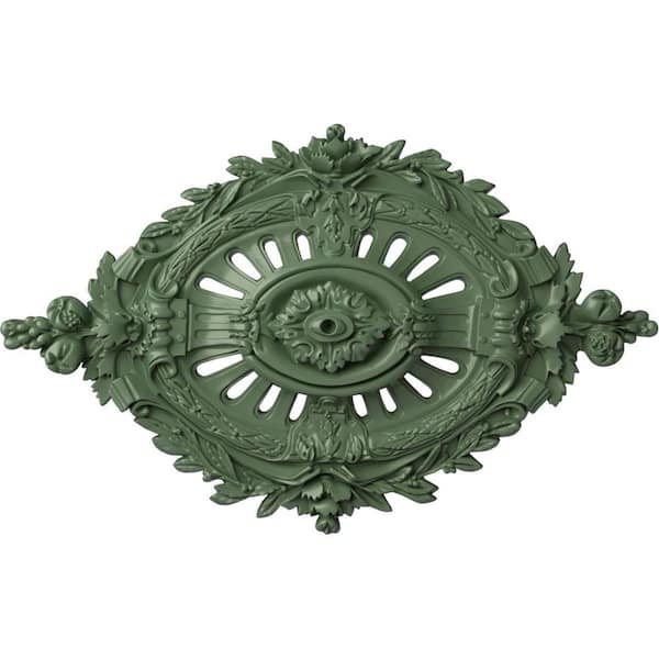 Ekena Millwork 35-7/8" W x 22-1/2" H x 4-3/8" Antonio Urethane Ceiling, Hand-Painted Athenian Green