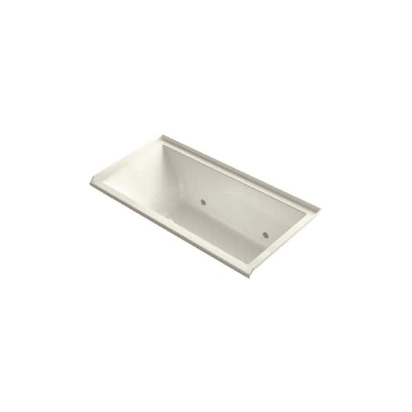 KOHLER Underscore 5 ft. Right Drain Bathtub in Biscuit