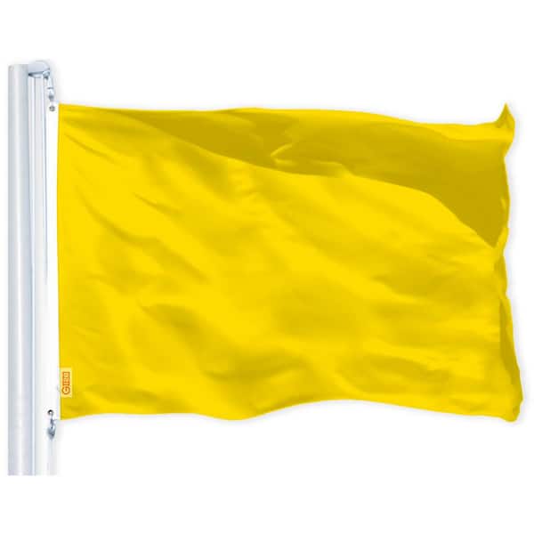 G128 3 ft. x 5 ft. Polyester Yellow Printed Flag 150D BG 1PK