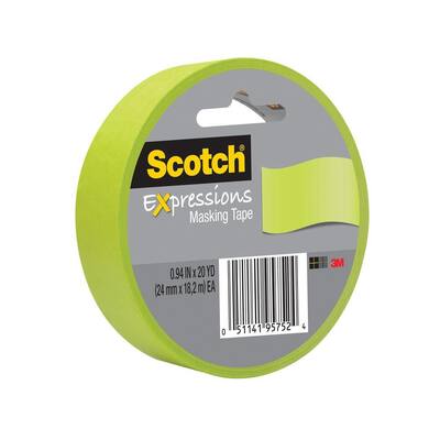 Scotch 0.94 in. x 20 yds. Lemon Lime Expressions Masking Tape (Case of 36)
