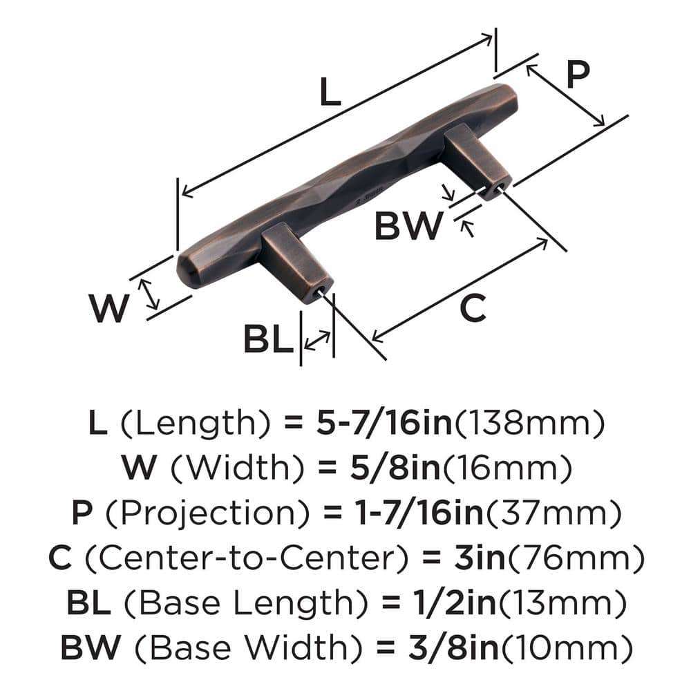 Oil Rubbed Bronze Modern Bar Pull with Mounting Hardware