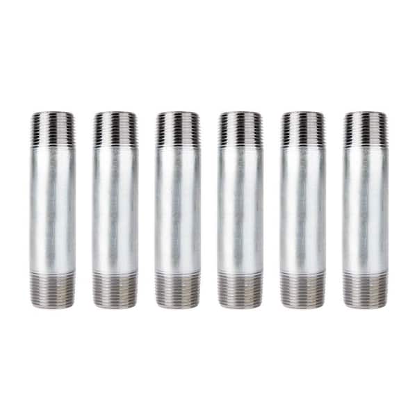 PIPE DECOR 1 in. x 5-1/2 in. Galvanized Steel Nipple (6-Pack)