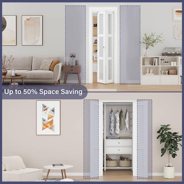 EH PUERTA 36 in. x 80 in. 3-Lite Tempered Frosted Glass and Solid