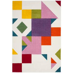 Hollywood Ivory/Rose 5 ft. x 8 ft. Abstract Area Rug