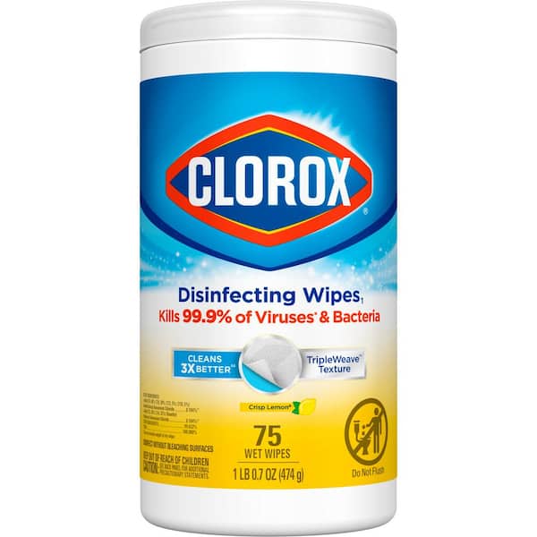 Clorox 75-Count Crisp Lemon Scent Bleach Free Disinfecting Cleaning Wipes