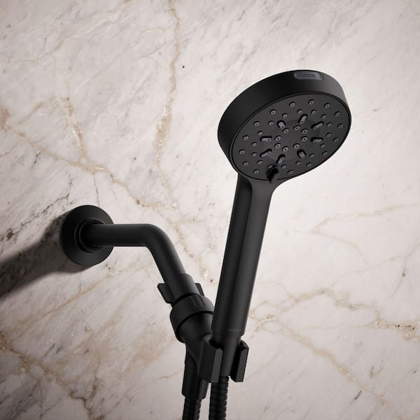 Viron 6-Spray Wall Mount Handheld Shower Head 1.75 GPM in Matte Black