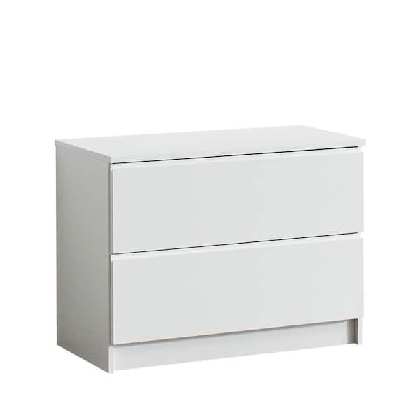 Devi Series 31.5-31.5 in. W White Freestanding 2-Drawers-Shelf Wood Closet System