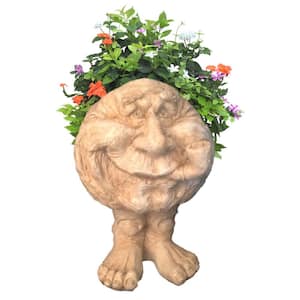 12 in. Antique White Grandpa in. Old Hickory in. the Muggly Statue Face Statue Planter Holds 4 in. Pot