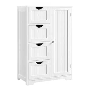 22.1 in. W x 11.8 in. D x 31.9 in. H Bathroom Linen Cabinets Floor Storage Cabinet with Drawers and Shelves in White
