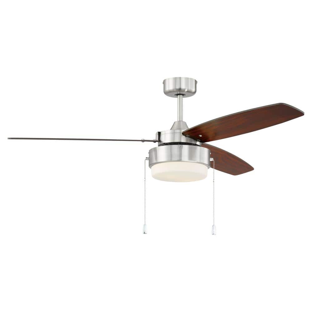 Intrepid 52'' Brushed Nickel Ceiling Fan with LED Light Kit
