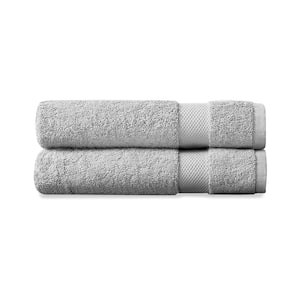 Light Grey Solid 100% Organic Cotton Luxuriously Plush Hand Towels (Set of 2)